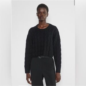 NWOT Aritzia Babaton Glory Merino Wool Sweater in Black Size Medium Oversized